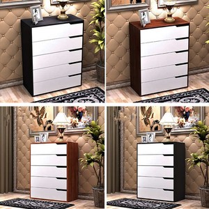 Commode moderne en <span class=keywords><strong>bois</strong></span> pour salon, design simple <span class=keywords><strong>blanc</strong></span> avec 5 tiroirs - Product Image 3