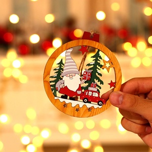 Nueva Decoración Navideña, Colgante de Madera con Diseño de Gnomo del Bosque, Pequeño Colgante de Madera para Árbol de Navidad - Product Image 5