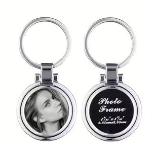 Mini porte-clés photo personnalisé avec logo, cadre photo vierge en acier inoxydable, porte-clés en alliage de zinc personnalisé, souvenirs d'amour avec photos - Product Image 2