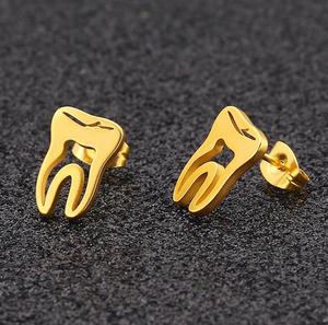 Mini-Zähne Edelstahl Allergiebeständigkeit niedlich modisch los Großhandel Schmuck Ohrringe für Kinder - Product Image 2