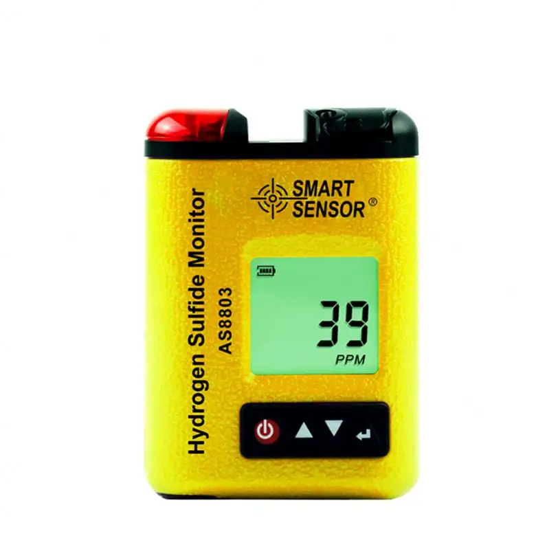 Smart Sensor Mini Portable Clip-on Digital Hydrogen Sulfide Monitor H2S Gas Concentration Detector Test H2S Gas Detector AS8803