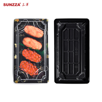 Sunzza-funda de plástico desechable para comida, protector anti-niebla de hoja dorada SZ01, caja de comida para sushi, embalaje para llevar