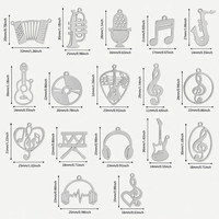 Breloques musicales personnalisées en acier inoxydable plaqué or 18 carats, assortiment de pendentifs guitare et clé de sol, fournitures de fabrication de bijoux DIY