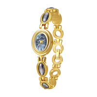 Nouvelle Montre-bracelet à Quartz Ovale Vintage en Acier Inoxydable pour Femme, Bracelet Bijou Mignon, Montres pour Femmes avec Perles