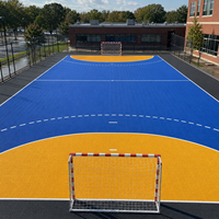 Dalles de terrain de handball de couleur personnalisée, revêtement de sol en PP emboîtable pour les universités, les clubs sportifs et les sites de marque dans le monde entier