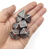ZD308 jeux de Table donjons et Dragons dés scène réelle dés polyédriques colorés 7 pièces en laiton métal DND jeu de dés
