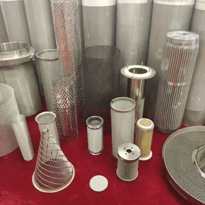 सीवेज निपटान के लिए निर्माता कस्टम छिद्रित स्टेनलेस स्टील फ़िल्टर पाइप धातु फ़िल्टर कारतूस