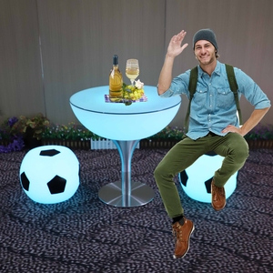 Juego de <span class=keywords><strong>muebles</strong></span> creativos para bar con temática de fútbol, mesa redonda luminosa y silla alta para hotel, ocio, Té KTV, elegante y cómodo - Product Image 1
