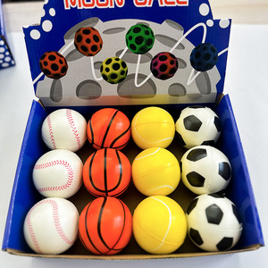 Ensemble de balles anti-stress en mousse PU de 6,3 cm, football, basketball, baseball, tennis, jouet à presser pour adultes - Product Image 2