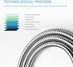 Tuyau de douche en PVC de 1,5 m au design moderne avec raccords en acier inoxydable, installation facile, accessoires pour douchettes et robinets - Product Image 2