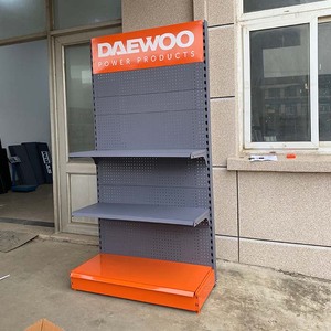 Fabbrica su misura in metallo arancione nero Pegboard espositore espositivo ripiani espositivi rimovibili - Product Image 1