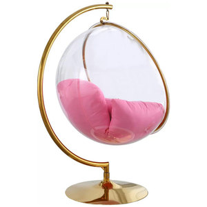 <span class=keywords><strong>Fauteuil</strong></span> Suspendu Œuf en Acrylique <span class=keywords><strong>Transparent</strong></span> Moderne avec Support pour Salon, Chaise Bulle Dorée - Product Image 6