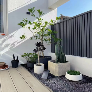 Panneaux de revêtement mural en <span class=keywords><strong>bois</strong></span> composite WPC <span class=keywords><strong>gris</strong></span> imperméable pour extérieur, clôture décorative pour la décoration des murs de jardin - Product Image 3