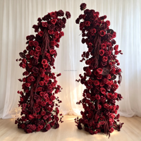 Eleganter Hochzeits-Blumenbogen Künstliche Rosenreihe für Outdoor-Hochzeiten Hintergrund Bühnendekoration Event-Dekor