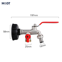 Vanne de vidange pour accessoires de réservoir IBC à coulage fluide, raccord de robinet de jardin 1/2'' 3/4'' MDT, vente en gros