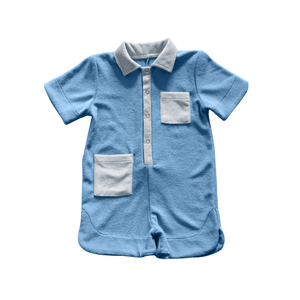 Wholesale Short- Sleeve Summer Baby Romper Casual <strong>Onesie</strong> in Cotton <strong>Towelling</strong> Closure for 0-24 Months - Product Image 1
