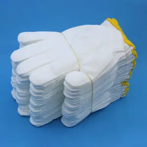 Hoge Kwaliteit Hot Sale Groothandel 50 G/paren Wit Katoen Gebreide Handhandschoen Veiligheid Werkhandschoenen