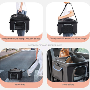 Elevador de asiento de coche para gatos 4 en 1, <span class=keywords><strong>perros</strong></span> pequeños, gatos, <span class=keywords><strong>ruedas</strong></span> extraíbles, Correa con Clip, almohadilla gruesa, cama de viaje para mascotas, Transportador Elevado para gatos - Product Image 4