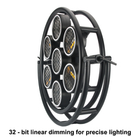 Igreslite 7*60 LED Rétro Halo Lumière de scène Matrice lumineuse clignotante pour fond Concert Fête Club Bar Lumière COB Blanc Chaud