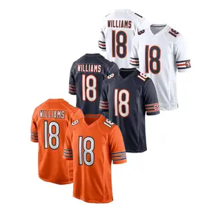 Keller Williams #18 Chicago Jersey 2024 Draft 1st Round Pick Maillot de football américain Sewing Quality VP Limited Navy White