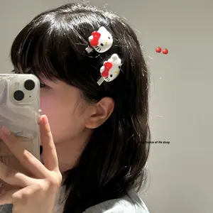 Clip per frangetta laterale originale in stile giapponese per le donne elegante ciao gattino forcina per capelli dolce per gatti fatta di acetato carino autentico - Product Image 1