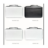 Étui à crayons en cuir PU pour sublimation, pochette à stylos, impression par transfert thermique, pochette de papeterie pour dessin artistique, organisateur portable à fermeture éclair