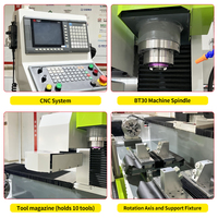 Machine de perçage, taraudage et fraisage CNC 4 axes avec changeur d'outils automatique, course de 3000 mm, équipement de traitement des pièces métalliques
