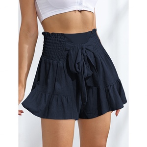 Pantalones Cortos de Mujer con Volantes y Tirantes, de Pierna Ancha, Estilo Casual y Versátil, de Alta Calidad, OEM Personalizado al por Mayor - Product Image 4