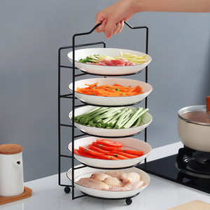Kitchen food preparation gadget: wall-mounted shelf, countertop, floor-<b>standing</b>, multi-tiered <b>vegetable</b> rack, portable food - Product Image 1