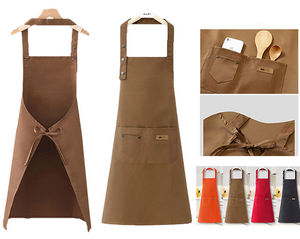 Biểu Tượng Tùy Chỉnh Màu Rắn Trống Nấu Ăn Tạp Dề Bồi Bàn Thịt Nướng Thợ Làm Tóc Đầu Bếp Nhà Bếp Tạp Dề Với Túi - Product Image 6