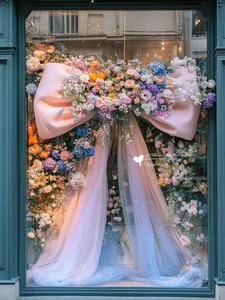 Fatto a mano bella maglia trasparente fiocco sovradimensionato creativo finestra appeso foto Art ornamenti per la laurea chiaro stile Chen - Product Image 3