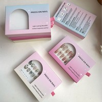 Boîtes d'emballage personnalisées en gros pour faux ongles à presser avec insert pour soins des ongles