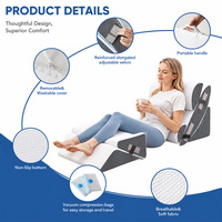 OEM Orthopädisches 6-teiliges Bettkeil-Kissenset, verstellbares Memory-Schaum-Keilkissen für Schlaf, Säurereflux, Rückenstütze, Beinerhöhung