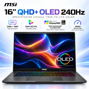 Portátil para juegos MSI Stealth 16 AI+ con Core Ultra 9, RTX 5070Ti, 32GB, 1TB, pantalla OLED QHD+ de 16 pulgadas y 240Hz, portátil de alto rendimiento, venta al por mayor. - Product Image 4