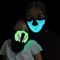 Masque LED en PVC semi-transparent pour DJ et événements festifs, activé par le son, idéal pour les fêtes de Noël (vente en gros)