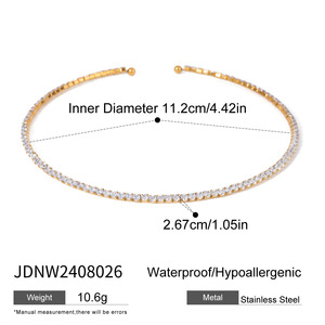 Women's Stainless Steel and Titanium Fashion Bracelet and Necklace Non-Fading Zircon Collar Cross-Border Jewelry Bangles - Product Image 4