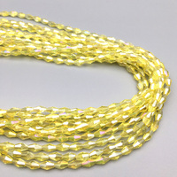 Perles en verre de cristal facettées colorées 4x8MM 3x6MM, forme navette longue et pointue, pour la fabrication de bijoux DIY