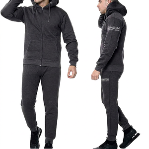 Factory Wholesale Men's High Quality Breathable Plus Size Fleece Winter Hoodie <b>Tracksuit</b> Set Custom Logo Solid Pattern Active - Product Image 1