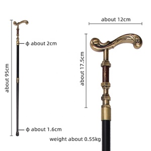 Fashion Walking Stick Gentleman Elegant Cosplay Cane <strong>Knob</strong> Crosier Crutches Classitic-handle Wave Handle Aluminum Luxury 95 - Product Image 2