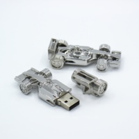 Flash Drive USB 2.0 Bentuk Mobil Balap F1 Logam Custom Logo Baru 8GB/16GB/32GB/64GB/128GB Terenkripsi Garansi 3 Tahun