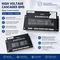 Système de gestion de batterie (BMS) haute tension évolutif 256S EC-HV-MC1+EC-HV-SC15+écran LCD 4,3 pouces avec CAN RS485 pour packs de batteries