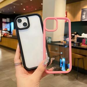 Funda Transparente Acrílica con Borde Colorido para iPhone 17/13/14/15/16 Pro Max - Product Image 2
