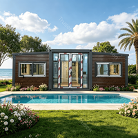 Contenedor de Vivienda Expandible de Diseño Personalizado con Paneles de Madera de 20, 30 y 40 pies, Apartamento Pequeño Integrado con Doble Puerta de Entrada