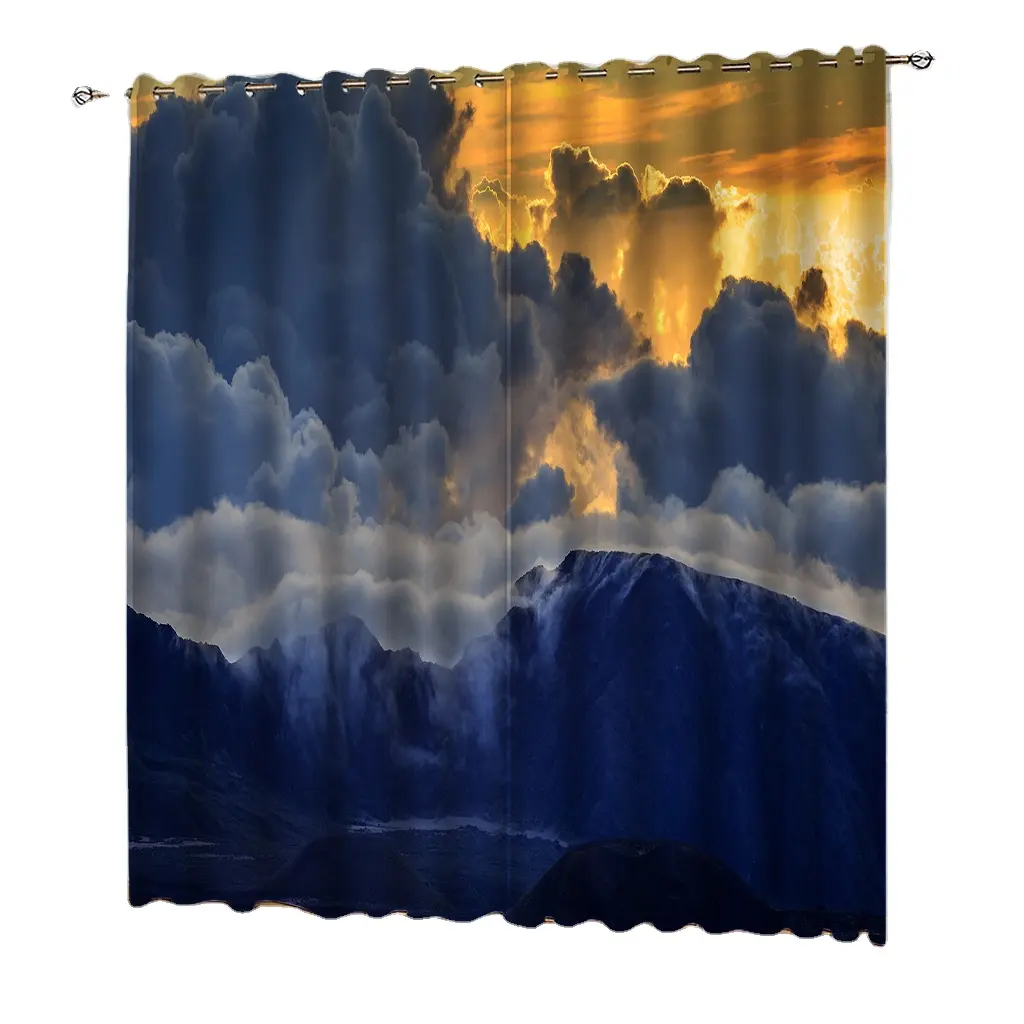 Cheap Price Hot Sell Blackout Print Curtain Cross-border Amazon Finished Bedroom Export Curtain
