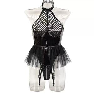 Combinaison Tutu Sexy en Dentelle Spandex/Nylon avec Bretelles, Jupe Tutu, Jarretière Amovible, Contrôle Moyen, Respirante - Product Image 6
