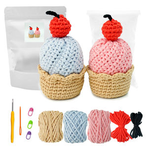 Costura Cupcake Toy Cake Petit Kit De Crochet Para <span class=keywords><strong>Principiantes</strong></span> Debutant Set Diy Crochet Kit con videos para <span class=keywords><strong>principiantes</strong></span> - Product Image 1