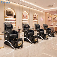 Mobilier professionnel pour salon de manucure, fauteuil de pédicure électrique avec massage, fauteuil de spa pour les pieds avec bol en cristal