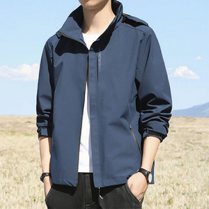 Chaquetas cortavientos de lona impermeables para exteriores de otoño, abrigos deportivos de escalada con capucha y estampado de letras informales a la moda Unisex - Product Image 2