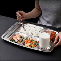 Assiette Repas Bento Réutilisable Moderne en Acier Inoxydable Écologique et Durable Lekfre avec 5-6 Compartiments pour Enfants à l'École