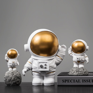 Cute Astronaut Resin Figurines Desktop <b>Car</b> Decorations Cartoon Space Theme Gift For Couples Friends Children - Product Image 2